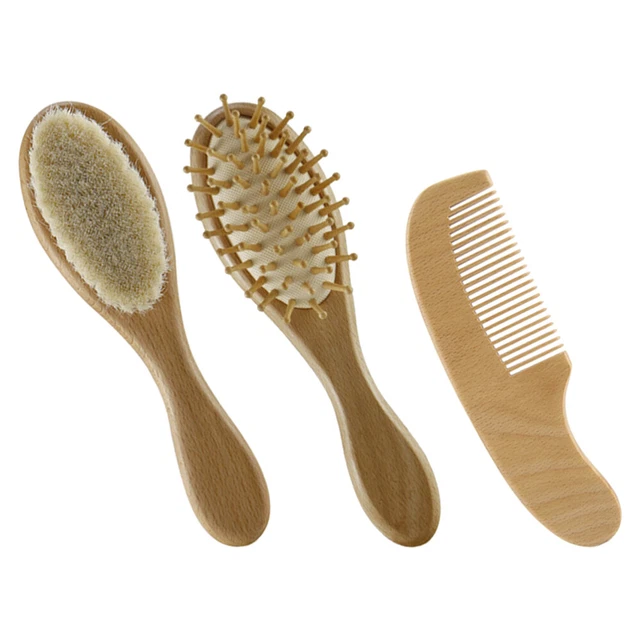 1 Set Baby Wooden Comb Baby Hair Brush Baby Brush Wool Brush for Baby Kid