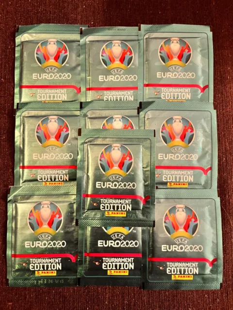 Lot 10 Pochettes Packets Panini Euro 2020 Tournament Edition Blue Version New