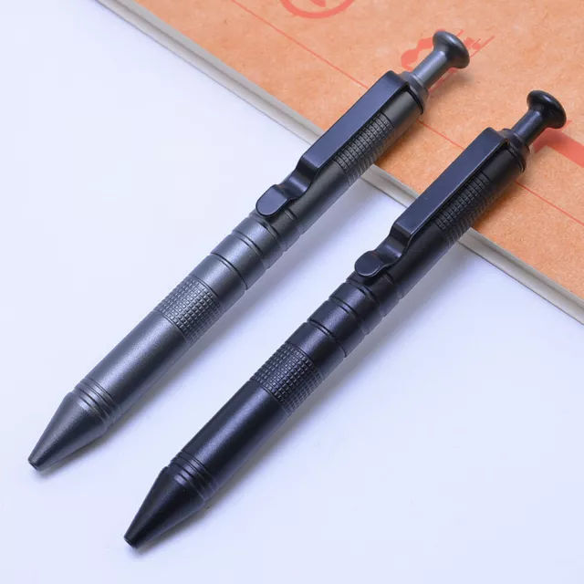 EDC Aluminum Alloy Portable Pen Bolt Switch Signature Ball Pen Office Stationery