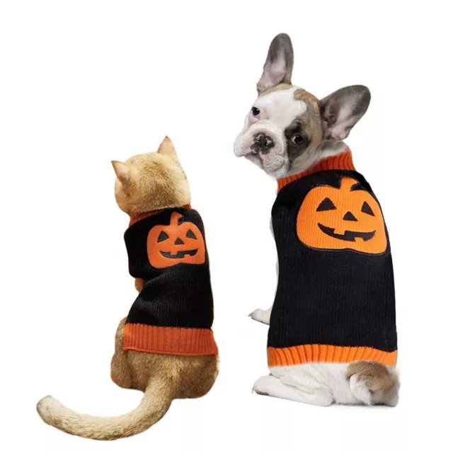 High Collar Pet Clothes Dog Knitwear Pet Pumpkin Sweater  Pet