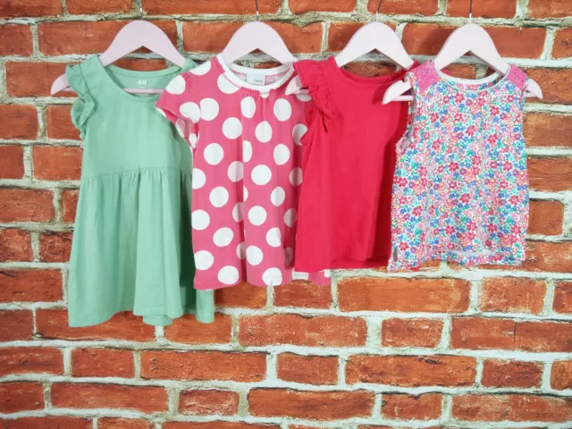 Baby Girls Bundle Age 18-24 Months Next H&M Etc Dress Tees Organic Cotton  92Cm