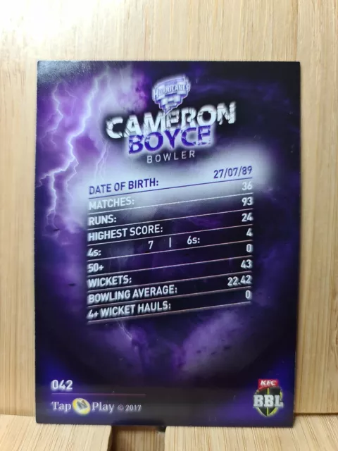CAMERON BOYCE🏆2017/2018 BBL #042 KFC Cricket Card 🏆 FREE POST EUR 2,20 ...