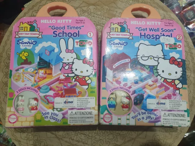 Hello Kitty My Tiny Town "Good Time School" E "Get Well Soon" Sanrio 2006