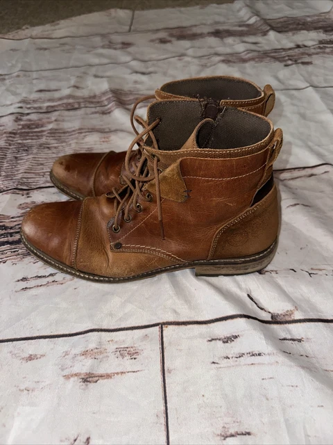 BULLBOXER KELDEN ANKLE Boots Shoes Mens Size 9 US 42 EU Brown Leather Lace Up 79.95 PicClick