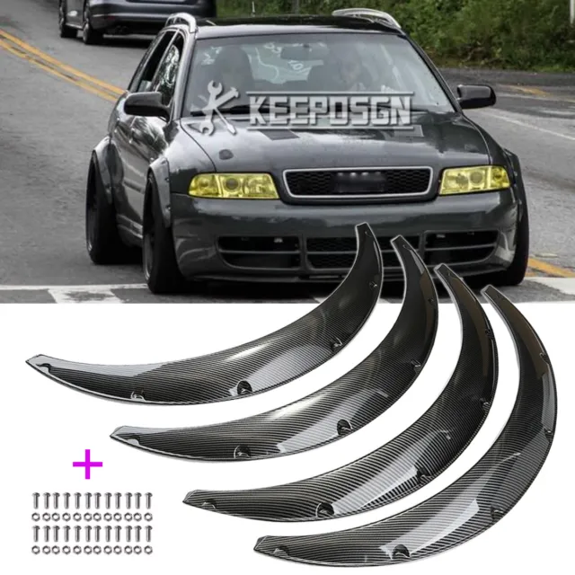 4x For Audi A4 S4 A5 S5 Fender Flares Widebody Wheel Arches Mudguard CARBON Look
