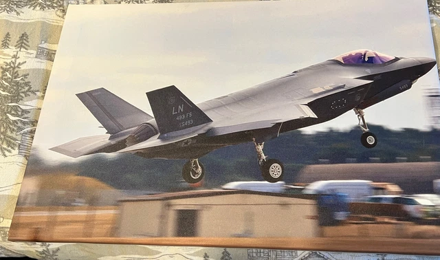USAF F35 75x50cm Canvas Picture Aircraft Memorabilia Wall Art Gift