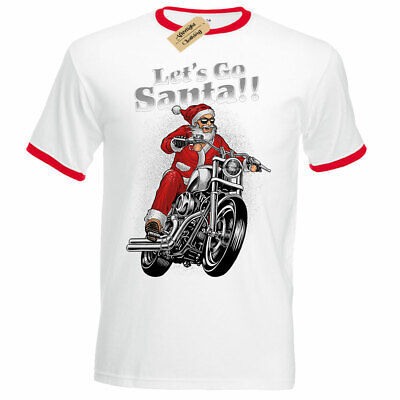 Lets Go Babbo Natale Motociclista Moto Natale T-Shirt Uomo Suoneria
