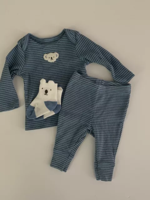 Carters Baby Boy Shirt Socks Pant Set Size Newborn 3 6 9 12 Months Blue Koala