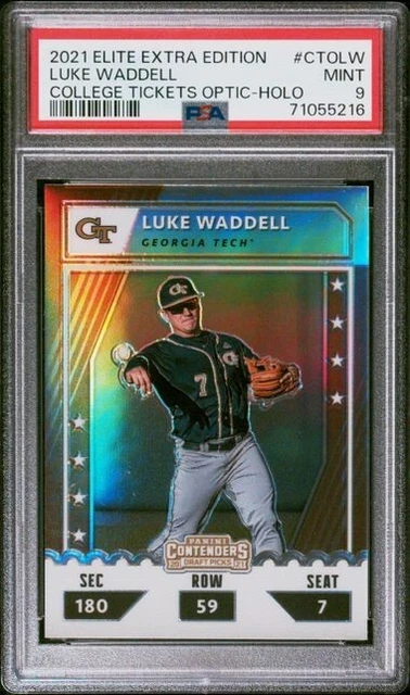 2021 Elite College Tickets Optic Holo LUKE WADDELL Georgia Tech PSA 9 MINT