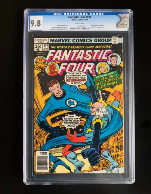 FANTASTIC FOUR #197  CGC 9.8  WHITE PAGES- Doctor Doom / Nick Fury- EXCEL Regist