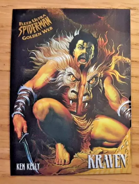 FLEER Ultra 95 Marvel Spider-Man GOLDEN WEB CARD KRAVEN 4 OF 9