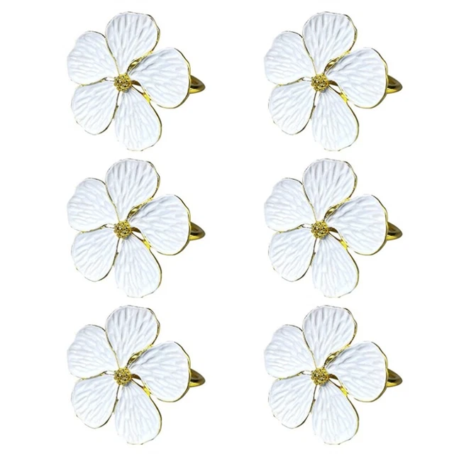 6 pezzi tovaglioli, fiori tovaglioli fibbie tovaglioli supporto Esstisc1253