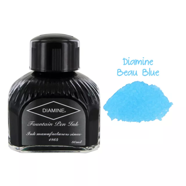 Diamine Fontaine Stylo Mis en Bouteille Encre , 80ml - Beau Bleu