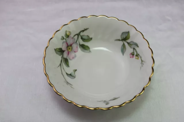 Apple Blossom Syracuse Small Dessert Bowl (s) USA Gold Rim Swirl MINTY!
