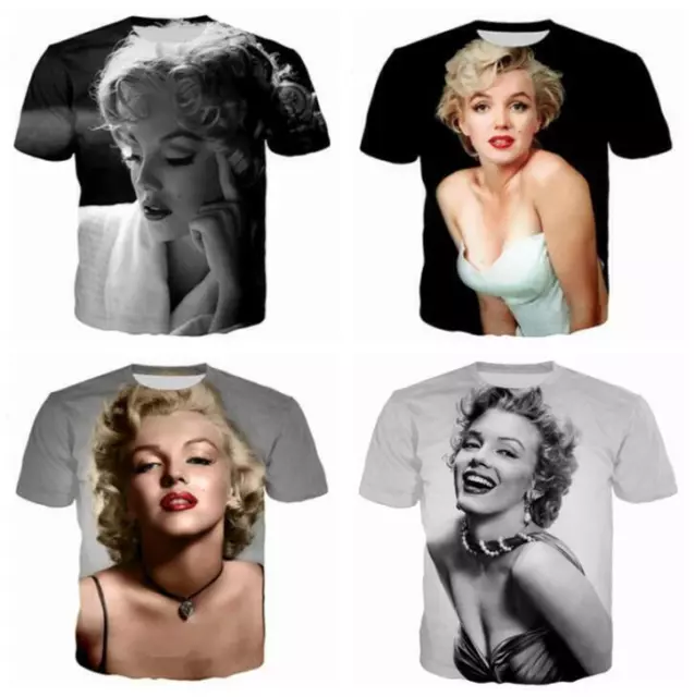 T-shirt moda Marilyn Monroe stampa 3D donna/uomo casual manica corta