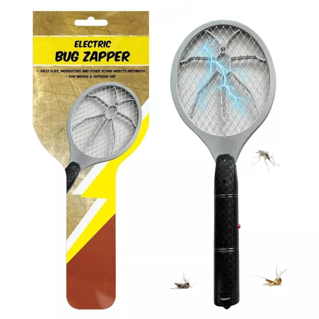 Bug Zapper Racket Safe Electric Fly Swatter Mosquito Bat Wasp Insect Pest Killer