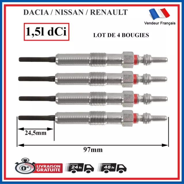 4 Bougies de préchauffage pour Renault Clio Scenic Laguna Kangoo 1.5 dci