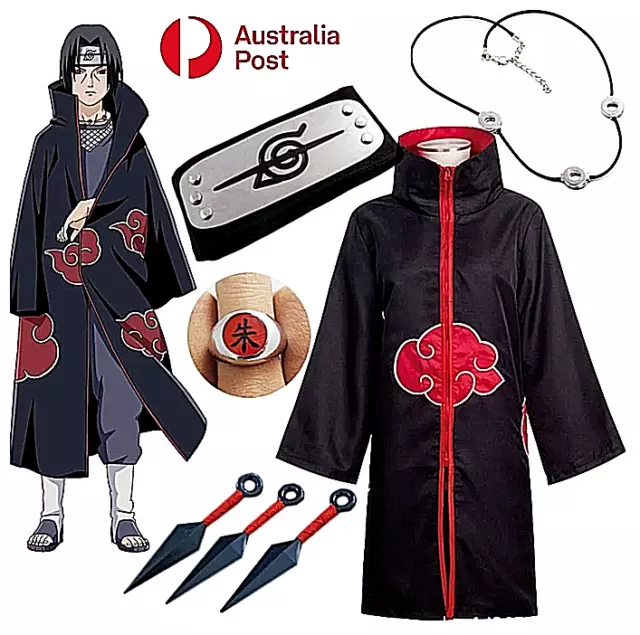 SBluuCosplay Akatsuki Uchiha Itachi Cosplay Costume Full Set