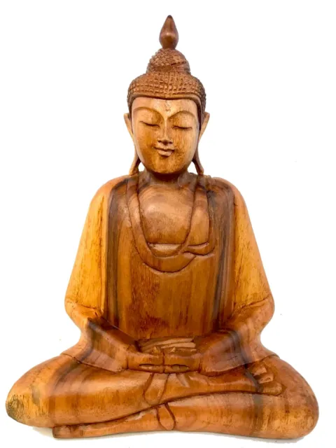 Dhyana Pose Buddha Meditating Statue Hand Carved wood Sculpture Balinese Art