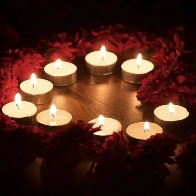 100X velas de luz de té blanco sin humo sin gusto velas para boda QT
