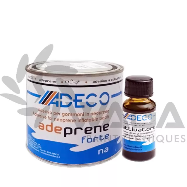 COLLA ADEPRENE FORTE ADECO 500GR + ATTIVATORE 30gr PER GOMMONI  IN NEOPRENE