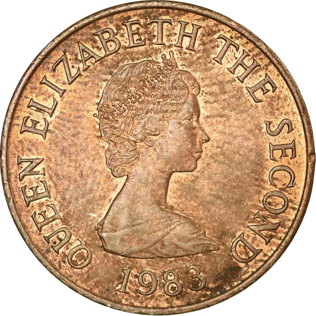 [#738236] Münze, Jersey, Elizabeth II, 2 Pence, 1983, SS, Bronze, KM:55