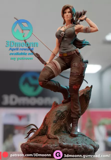 Lara Croft, Tomb Raider, Figur, Fan Art, 3D-Druck, Statue, 3Dmoonn, Mfw 2
