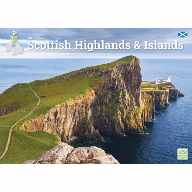 SCOTTISH HIGHLANDS & Islands A4 Calendar 2025 Regional Month To