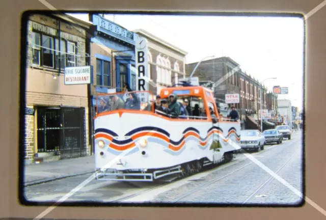 Original '76 Kodachrome Photo Slide SEPTA Boat Car Trolley 603 PP5 action  39O59