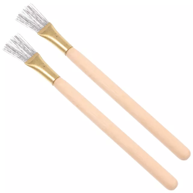 2 Pcs Texture Steel Brush DIY Kits for Clay Sculpting Tool Manual