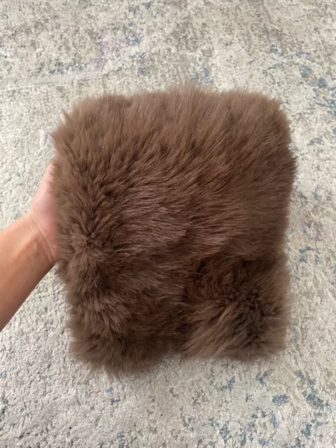 VINTAGE REAL FUR Brown Hand Muff Warmer Good Condition Good Lining