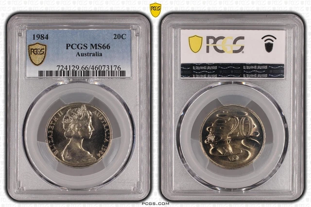 1984 Twenty Cent 20c Australia PCGS MS66 GEM UNC #3754