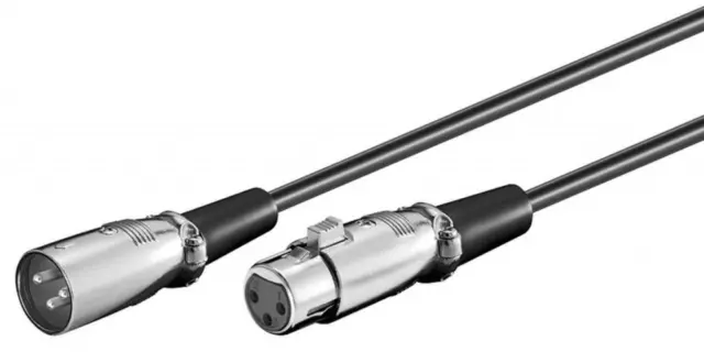 XLR Connexion Câble Fiche 3-Pin - Douille 3-Pin Noir 2,0m Microphone DMX 2m