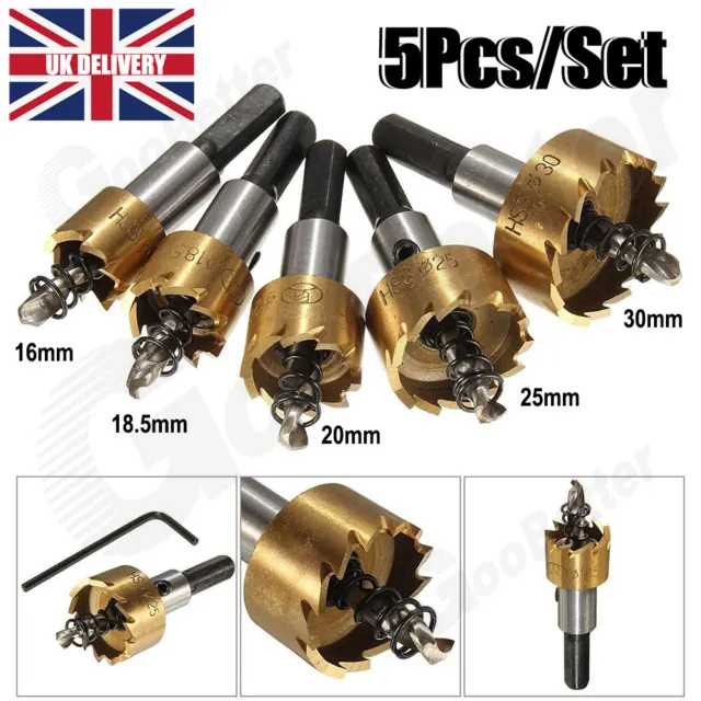 5PCS Hole Saw Tooth Kit HSS Steel Drill Bit Set Cutter Tool For Metal Wood Alloy