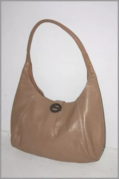 LONGCHAMP Sac porté Epaule Vintage Cuir Beige TBE