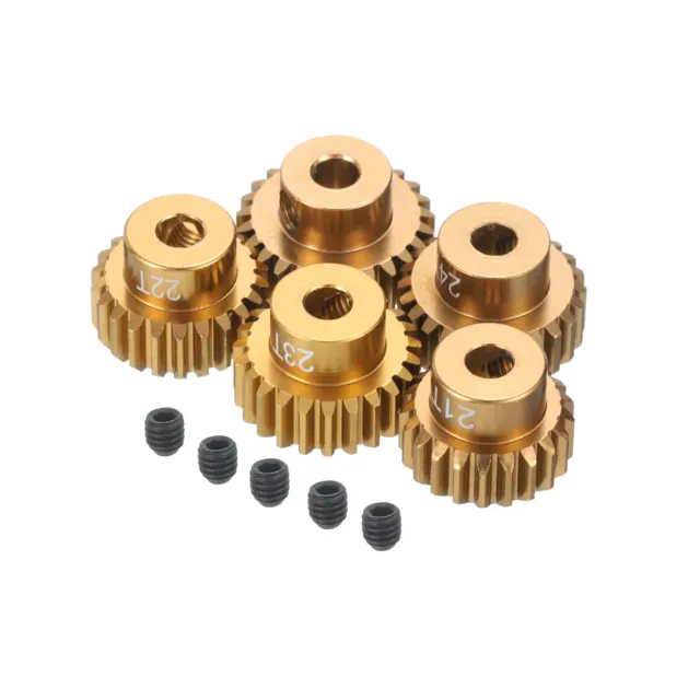 5Pcs RC 48P Motor Pinion Gear 3.175mm Shaft 21T/22T/23T/24T/25T Aluminum for RC