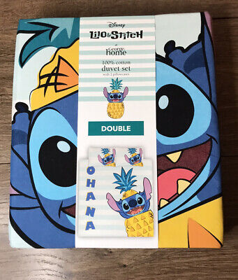 Disney Lilo & Stitch Pineapple Reversible Double Duvet Cover Set Bedding Set