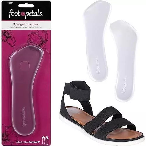 3/4 Length Insoles - Clear Gel - Cushion Heel to Toe - Fancy Feet by Foot Petals
