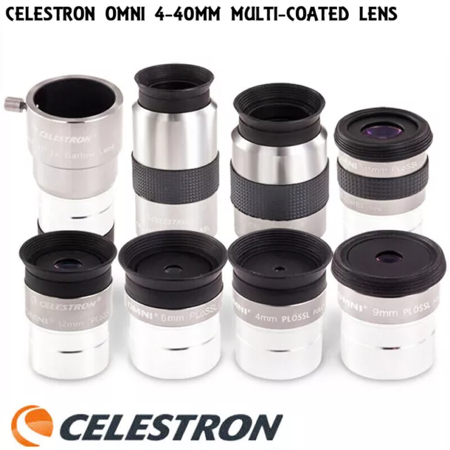 Celestron Omni Series Eyepiece Plossl 4 6 9 12 15 32 40 32 mm Lens 1.25"