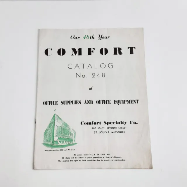 Vintage Original 1940-50's "Comfort Catalog" Office Supplies-Equipment