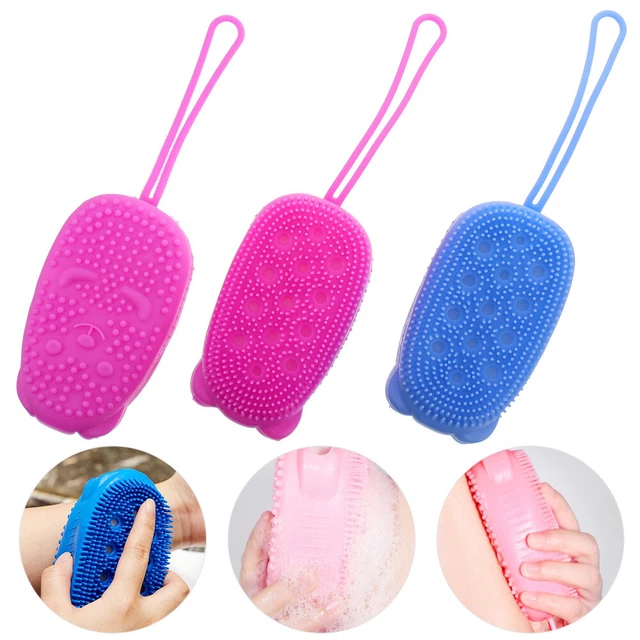 Silicone Bath Brush Cleaning Scrubber Scalp Massager Massage Hair Brush Sponge