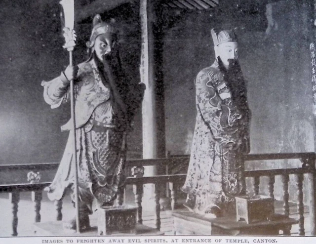 Images Ward Off Evil Spirits Temple Canton China Original 1901 Photo Print 10x7"