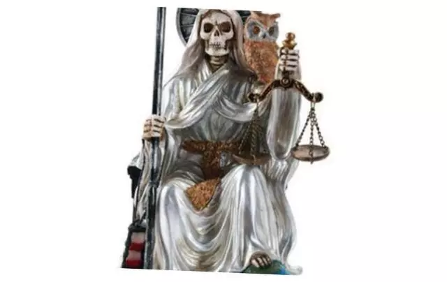 Santa Muerte Saint of Holy Death Seated Religious Statue 9 Inch Purification