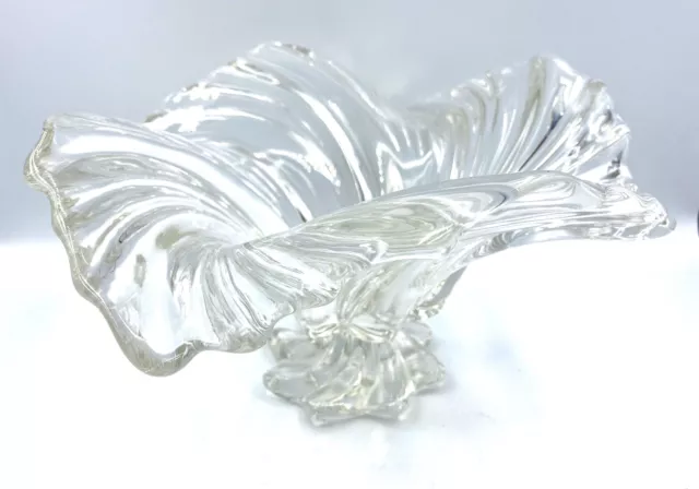 Rare VTG Cambridge Caprice, 9-1/2” Crimped/Ruffled, Footed Bowl Crystal Elegant