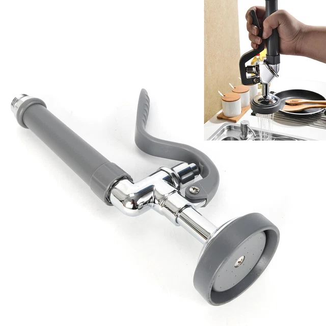 Grey, Brass Chrome1.42 GPM Rinse Spray Valve Head Ring for Kitchens Restaurants