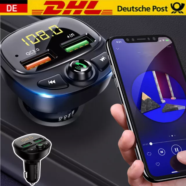 Bluetooth FM Transmitter5.0 Auto Radio Adapter LED Display Freisprechen Car Kit!