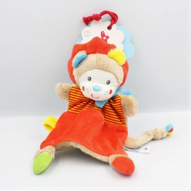 Doudou plat lion rouge beige bleu jaune rayé NICOTOY SIMBA TOYS NEUF - 22520