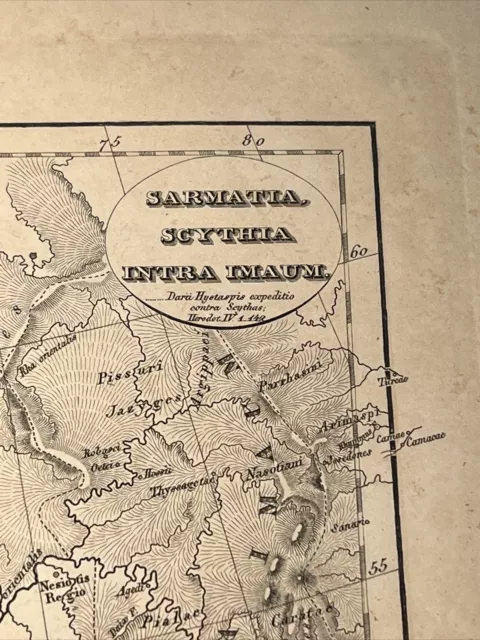 Russia Scythia Sarmatia 1839 Antike Karte Landkarte Kupferstich Stahlstich 2