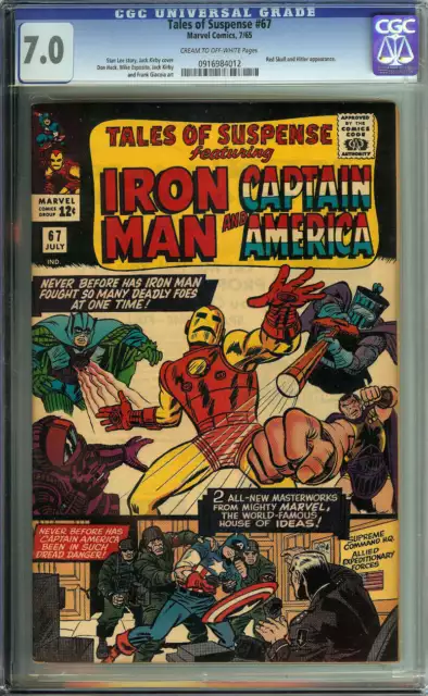 Tales Of Suspense #67 Cgc 7.0 Cr/Ow Pages // Red Skull + Hitler Appearance 1965