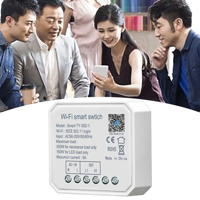 Modulo interruttore luce fai da te WiFi smart cambio 1/2 SW02-01 SW02-02 45*44*17 mm